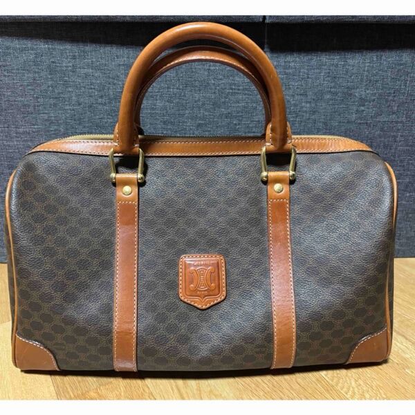 CELINE セリーヌ ボストンバッグ マカダム ブラウン ヴィンテージ
