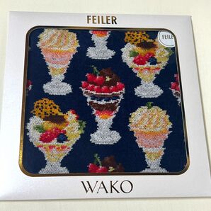 ☆FEILER☆フェイラー☆WAKO☆和光☆ コラボ 新品 「WAKO PARFAIT」シェニール織ハンカチ ネイビー 完売品