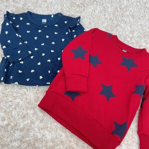 ベビー キッズ トレーナー トップス 長袖 こども服 ベビー服 子供服 男の子 女の子 2点まとめ売り 西松屋
