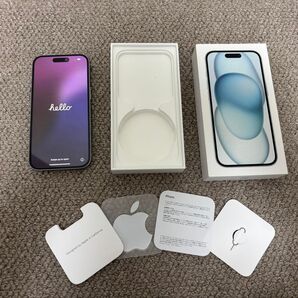 【美品・ガラスフィルム貼り付け済】iPhone 15 128gb SIMフリー MTML3J/A ブルー