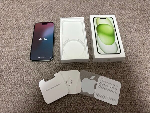 【ガラスフィルム レンズカバー貼り付け済】iPhone 15 128gb SIMフリー MTMM3J/A グリーン