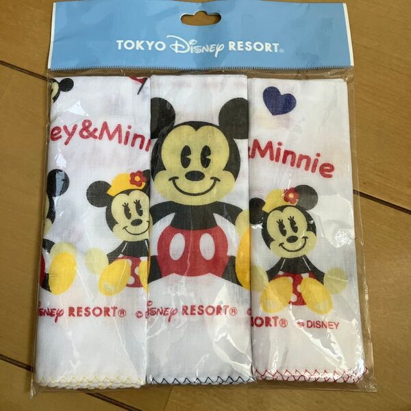 ディズニーランド ガーゼ ハンカチ ミッキー ミニー