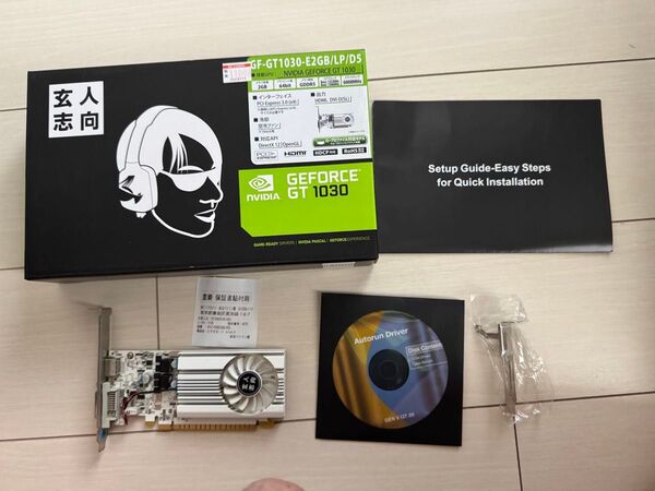 中古 玄人志向 NVIDIA GEFORCE GT1030 グラフィックボード GF-GT1030-E2GB/LP/D5