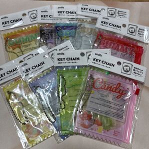 お菓子パッケージキーホルダー 5種 グミ GUMMY amifa スライダーポーチ 9個セット candy キャンディ