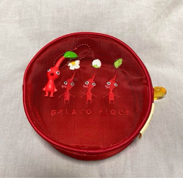 ピクミン Pikmin ジェラートピケ gelatopique ジェラピケ ポーチ ラウンドポーチ キーホルダー セット売り 赤