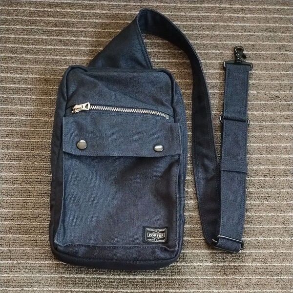 PORTER スモーキー ワンショルダーバッグ ネイビー系 美品