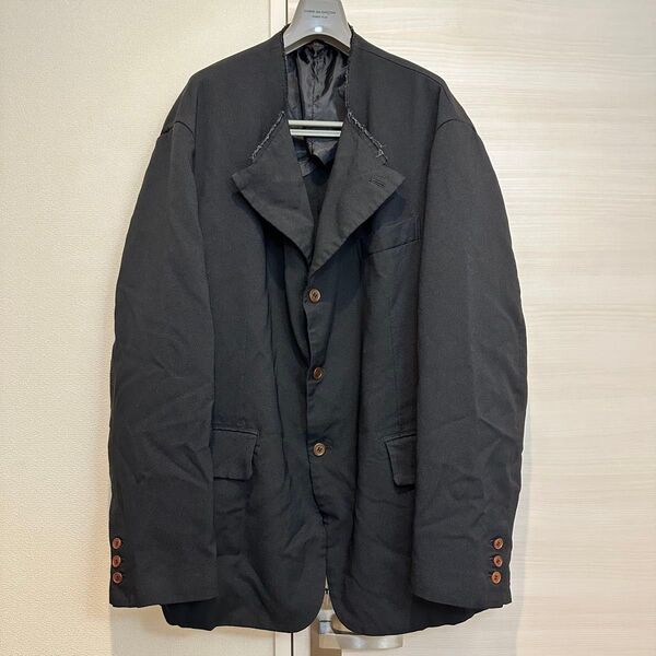 BLACK COMME des GARCONS 24ss エステル縮絨 カットオフ オーバーサイズジャケット コムデギャルソン