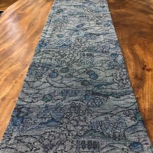 テーブルランナー 青系 テーブルセンター インテリア 紬 140cm タペストリー