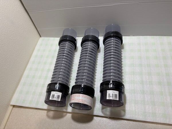 ミヤコ パン用フレキ 透明継手付 受口×パイプ同径 PFT-504-300 3個まとめて