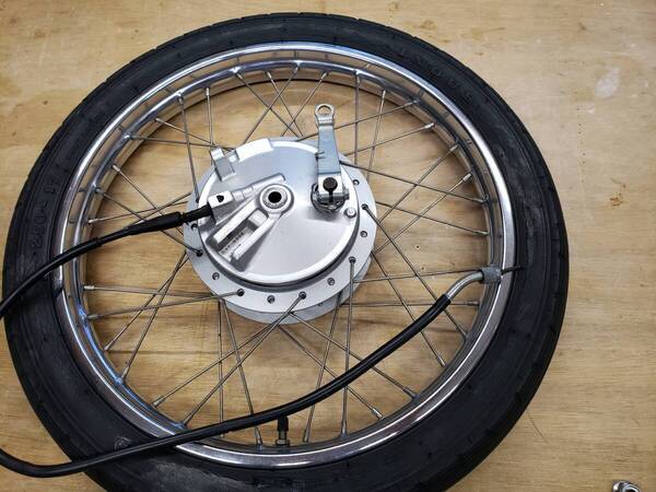 スーパーカブ110 JA07 フロントホイール セット - ブレーキパネル アクスルシャフト 17×1.40 17インチ車 ホンダ ビッグドラム デカドラム