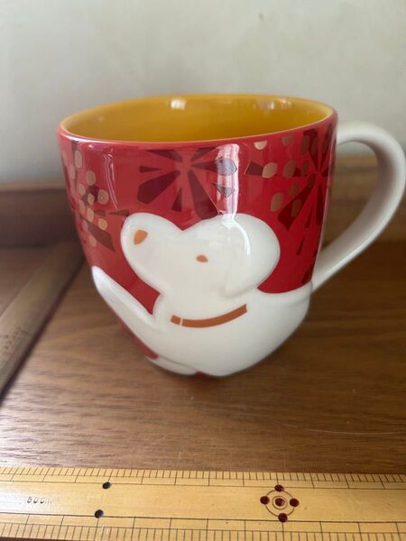 スターバックス マグカップ コップ 犬 ドッグ 干支 希少 赤 レッド 黄色 イエロー 大容量 コーヒー コップ 食器 陶器