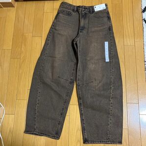 GU バレルレッグジーンズ ブラウン Mサイズ 未使用