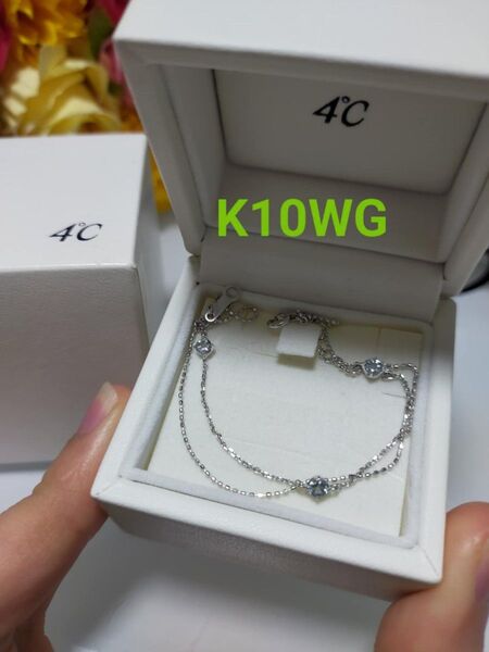 美品K10WG ヨンドシー ブレスレット カナル 4℃ アクアマリン
