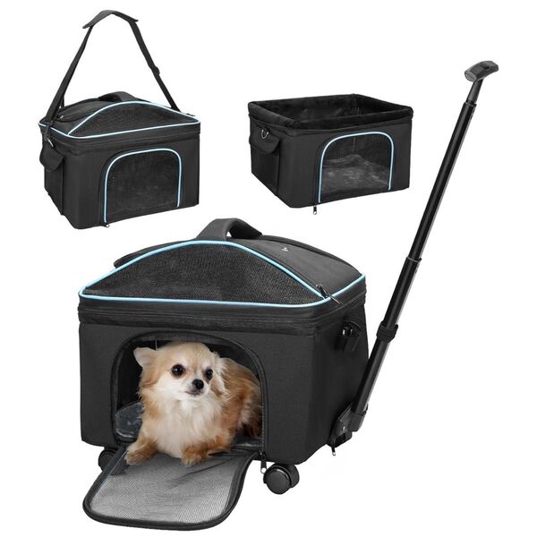 犬用 ペットキャリー キャリーバッグ 折りたたみ キャスター付き 車 散歩 旅行 通気性 耐久性 カーボックス 持ち運び 車載用