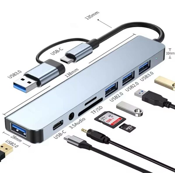 USB-Cハブ USBハブ ドック ドッキングステーションカードリーダー iPhone MacBook Android 06072