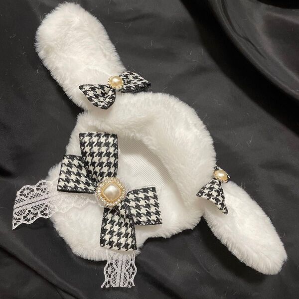 10cm ~ 12cm ぬい服 着ぐるみ ハンドメイド 千鳥 たれみみ うさぎ