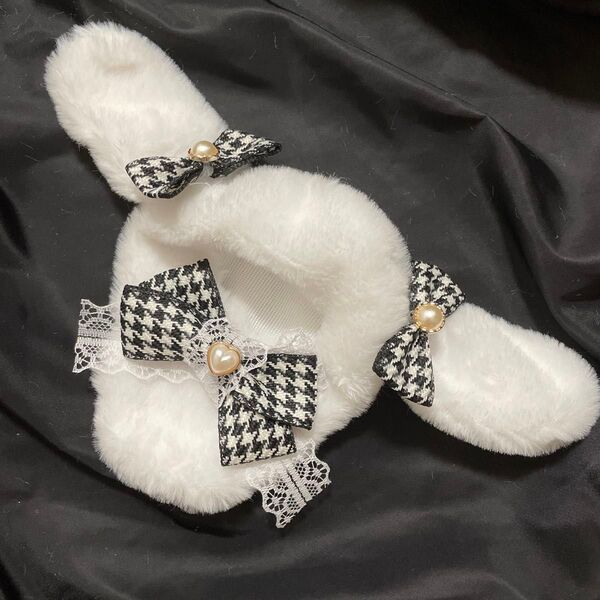 10cm ~ 12cm ぬい服 着ぐるみ ハンドメイド 千鳥 たれみみ うさぎ