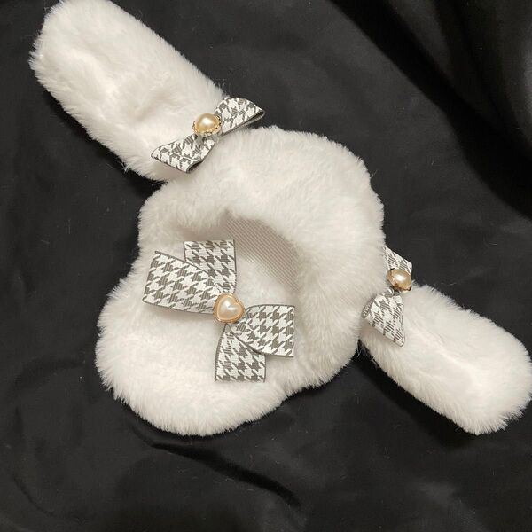 10cm ~ 12cm ぬい服 着ぐるみ ハンドメイド たれみみ うさぎ グレー