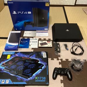 PS4 Pro CUH-7200B ジェットブラック PlayStation4 純正縦置きスタンド SSD960GB 冷却パッド
