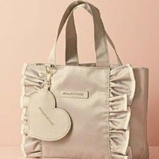 sweet 6月号付録 JILLSTUART ハート形チャームつきフリルトートバッグ