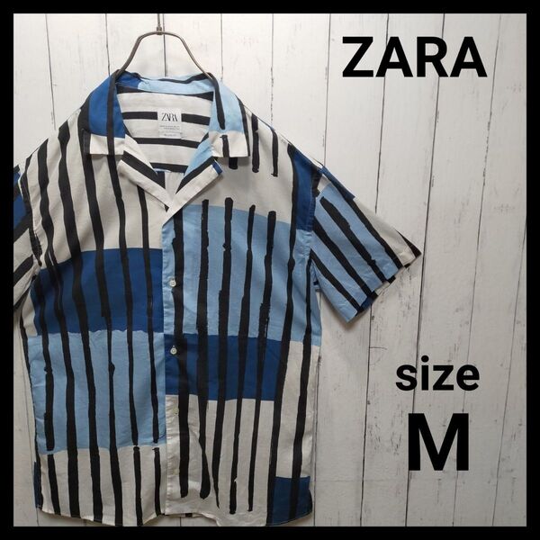 【ZARA】 Patterned Opencollar Shirt E287