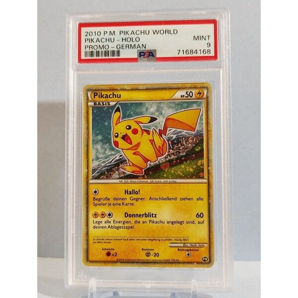 PSA9 ピカチュウ ドイツ語 PW ピカチュウワールド PIKACHU WORLD HOLO PROMO GERMAN 2010