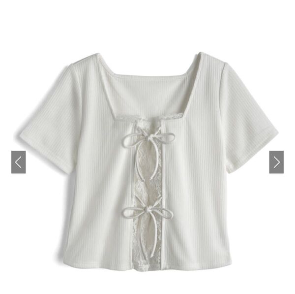GRL dk1490 レースリボンドッキングトップス