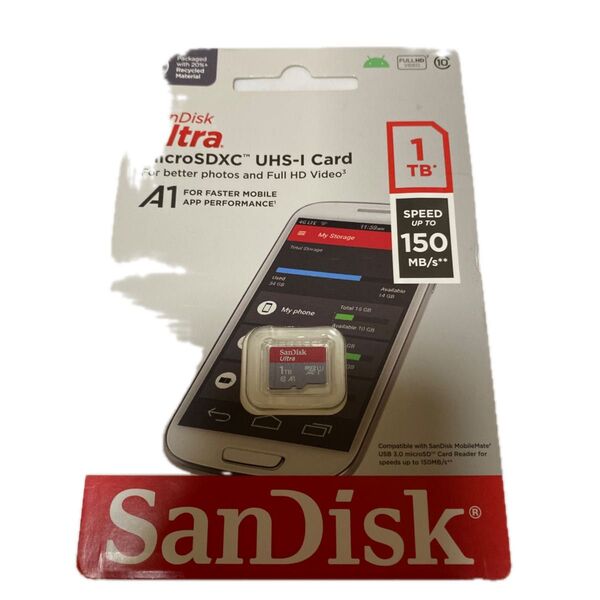 新品未開封 Micro SD Card, MicroSD, 1TB, SanDisk UHS-I Class 10,