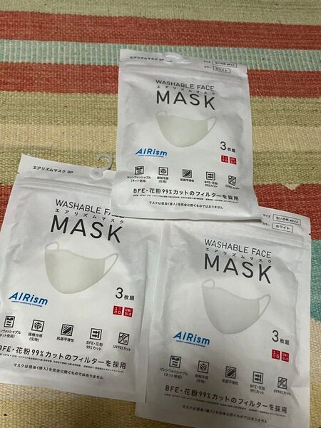 新品 ユニクロ UNIQLO エアリズムマスク エアリズム ホワイト白 AIRism M 3パック