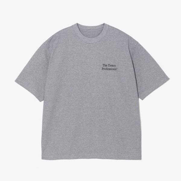 新品未開封 Ennoy S/S Border T-Shirt GRAY × BLACK XLサイズ