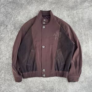 80's vintage デザイン ジャケット ブルゾン スエード オーバーサイズ ブラウン 馬 短丈 グランパコア