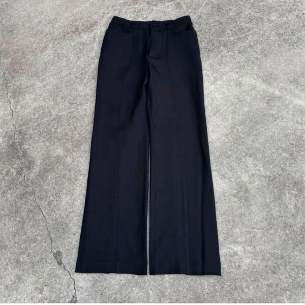 00's vintage ワイドレッグ ブラック スラックス ストレートパンツ ワイドパンツ ボトムス