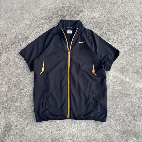 Nike Dri-FIT ウォームアップウェア ジップ M ブラック/ゴールド ナイキ