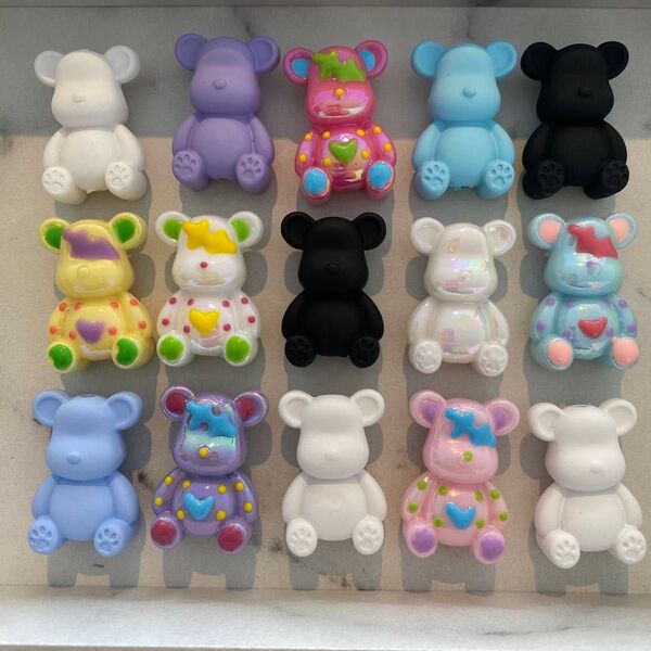 クマビーズ カスタムボールペンビーズ ペイントクマ まとめ売り 15