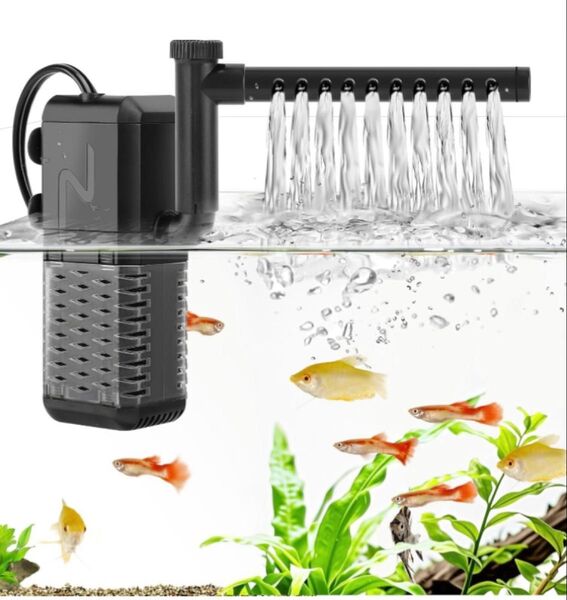 水槽フィルター 30~60cm水槽 600L/H 静音 流量調整機能 溶存酸素量up 濾過 アクアリウムフィルター メダカ 熱帯魚