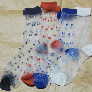 新品未使用品 水玉シースルー靴下セット