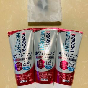 クリアクリーン ネクスデント ホワイトニング アップルカモミール120g×3本/アメニティ ヘアゴム1個