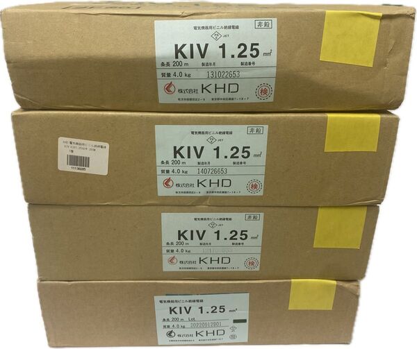 KHD KIV 1.25mm 黄 4箱×200m