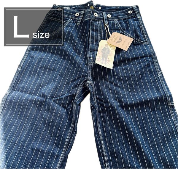 ウォバッシュ パンツ デニム アメカジ ストライプ ヒッコリー ヴィンテージ デニム L ヒッコリー デニム