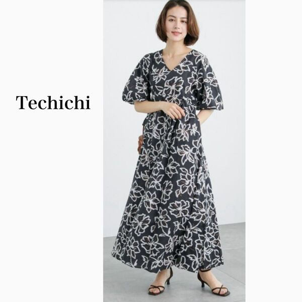 滝沢カレン着用 テチチ マキシ丈 ワンピース 花柄 総柄 上品 フラワープリント