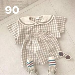 セーラー 韓国ファッション コットン セーラー襟 子供服 セットアップ 男の子 可愛い 90