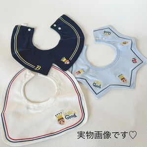 【新品】防水 スタイ 新品 襟 刺繍 つけ襟 360° 3枚セット セット