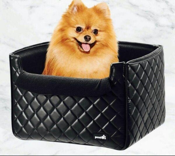 Pecute ドライブボックス ペット用カーシート 黒 ブラック 小型犬 40x33x28cm 新品 ペット 車用品
