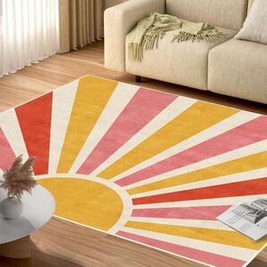 135cm×185cm(約1.5畳)心地よい sun 夏用ラグマット Weavivaカーペット 洗える ふわふわ肌触り 洗える