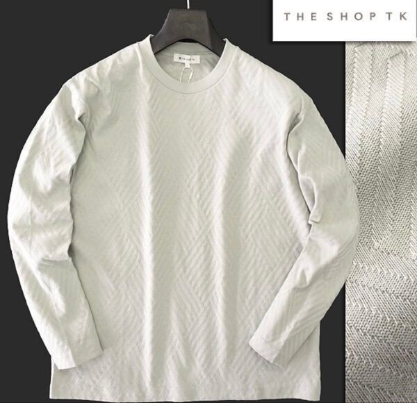 タケオキクチ リンクス ジャガード クルーネック 長袖 Tシャツ THE SHOP TK メンズ 丸首 織り柄 カットソー