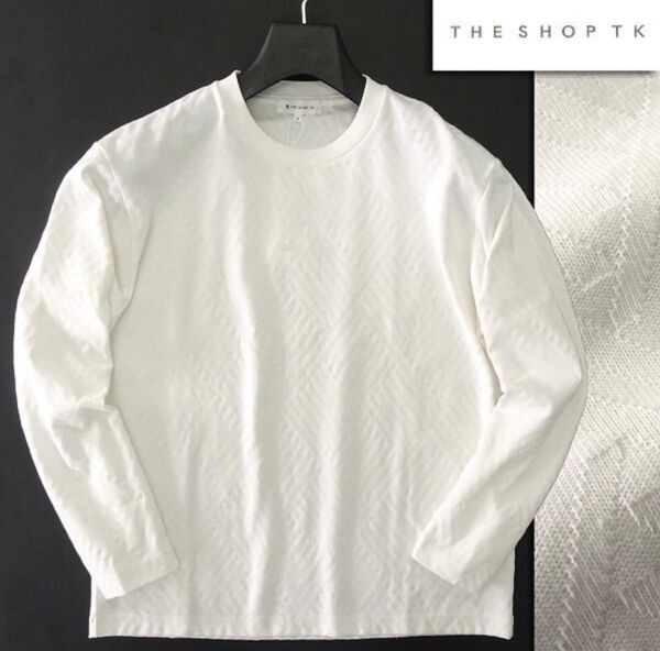 タケオキクチ リンクス ジャガード クルーネック 長袖 Tシャツ THE SHOP TK メンズ 丸首 織り柄 カットソー