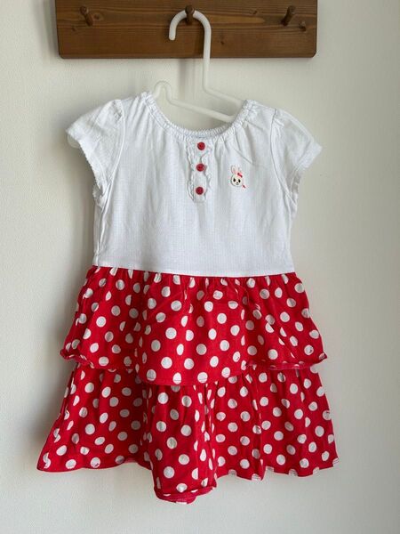 【B品】ミキハウス 110 ワンピース 女の子 うさこ 4歳 5歳