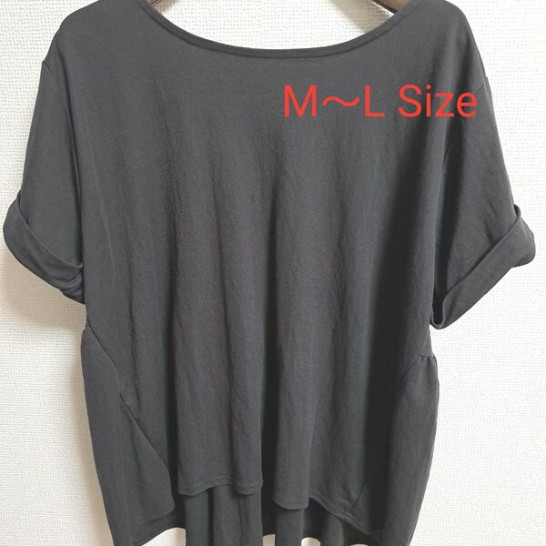 ノーブランドカットソー★チュニック★Tシャツ★中古★M~L★カットソー ★Tシャツ★ 半袖★ 無地 ★半袖Tシャツ