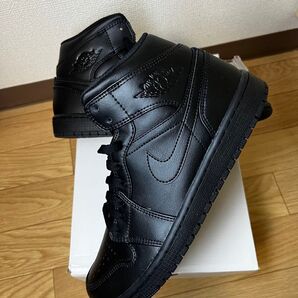 未使用 ナイキ エアジョーダン1 ミッド トリプルブラック 26.5センチNIKE