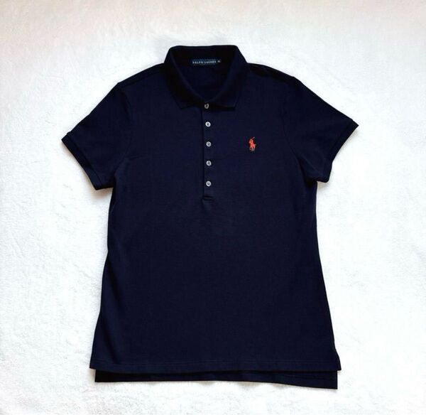 未使用 RALPH LAUREN ラルフローレン ポロシャツ ニット 半袖 LL ネイビー